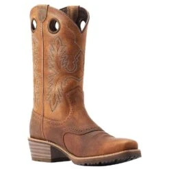 Ariat Men's Hybrid Roughstock Sorrel Crunch Square Toe Boot -Western Denim Store 10044565 021
