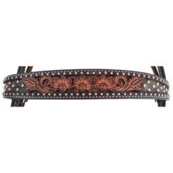 Circle Y Saddlery Dark Flash Arizona Flower Browband Headstall -Western Denim Store 1008 12 SC 2