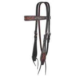 Circle Y Saddlery Dark Flash Arizona Flower Browband Headstall -Western Denim Store 1008 12 SC pg 20234