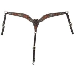 Circle Y Saddlery Dark Flash Arizona Flower Breast Collar -Western Denim Store 1008 23 SC pg 20234