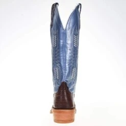 Rios Of Mercedes Women's Ride Ready KangoTobac Smooth Ostrich 15in. Blue Top Cowgirl Boot -Western Denim Store 106141 3
