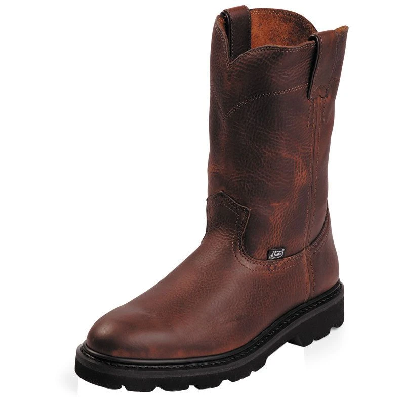 Justin Boots Mens Tan Premium 10in Top Work Boots WK4905 3 Justin Boots Mens Tan Premium 10in Top Work Boots WK4905