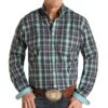 Panhandle Men's Roughstock Turquoise Plaid Buttondown -Western Denim Store 147244 default l