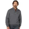 Wrangler Men's Quilted 1/4 Snap Pullover Jacket Heather Grey -Western Denim Store 156441 default l