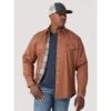 Wrangler Men's Brown Flannel Lined Work Shirt -Western Denim Store 160379 default l