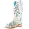 Corral Women's White Inlay Turquoise Embroidery 12 In Top Square Toe Boot -Western Denim Store 162532 default l