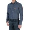 Wrangler Mens FR Flame Resistant Long Sleeve Twill Work Shirt -Western Denim Store 163138 default l
