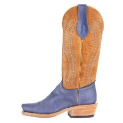 Rios Of Mercedes Men`s Olathe RR Royal Blue Wyoming 15` Vanilla Navajo Bison Top Cowboy Boot -Western Denim Store 256890 3