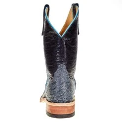 Anderson Bean Women's Denim Full Quill Ostrich 10 In. Black Embossed Top Cowgirl Boot -Western Denim Store 330762 3