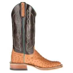 Anderson Bean NRS Ride Ready Women's Cognac Mad Dog Full Quill Ostrich Boots -Western Denim Store 4076M 4