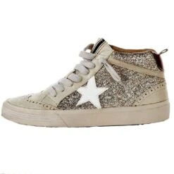 Shu Shop Ladies Gold Glitter Paulina High Top Casual Shoe -Western Denim Store 529 714 03