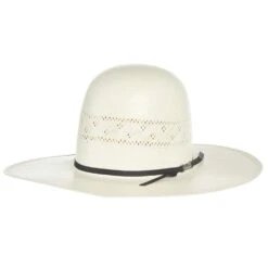 American Hats Solid Weave Fancy Vent 4in. Brim Straw Cowboy Hat -Western Denim Store 7210S2CBLK4 11