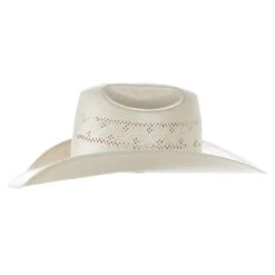 American Hats Solid Weave Fancy Vent 4in. Brim Straw Cowboy Hat -Western Denim Store 7210S2CBLK4 21