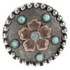 Augus Silversmiths Llc Copper Flower With Turquoise Stone And Crystal 1 1/2 Inch Concho -Western Denim Store 82512 default l