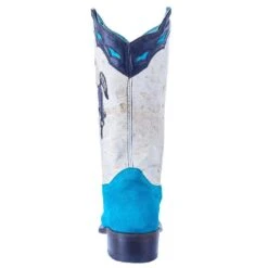 Corral Women`s Blue Suede Inlay Cowgirl Boot -Western Denim Store A4210 4