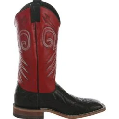 Men's Justin Bent Rail Black Wildebeest Cowboy Boots -Western Denim Store BR319 right