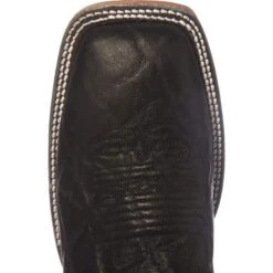 Men's Justin Bent Rail Black Wildebeest Cowboy Boots -Western Denim Store BR319 toe