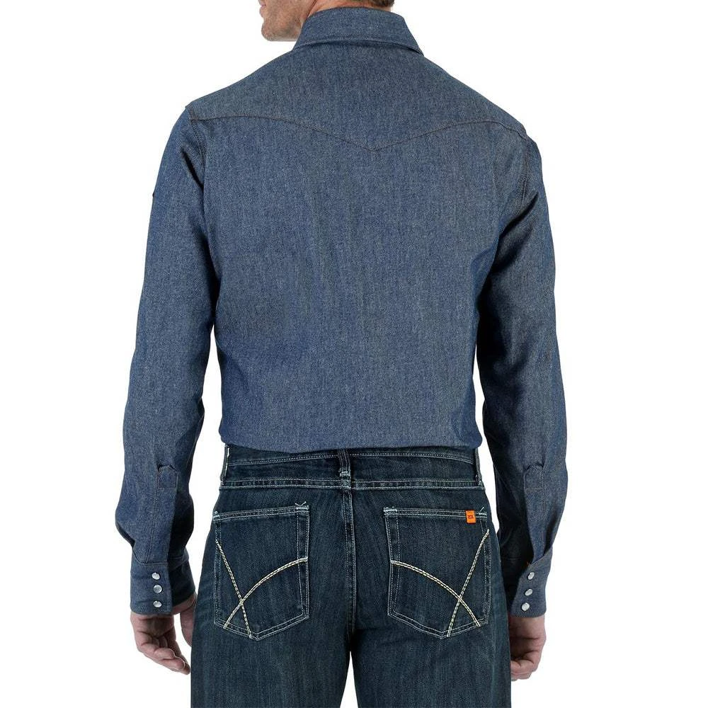 Wrangler Mens FR Flame Resistant Long Sleeve Twill Work Shirt 4 Wrangler Mens FR Flame Resistant Long Sleeve Twill Work Shirt - Image 2