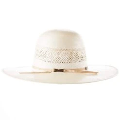 American Hats AHC JC4200 2 Cord Champagne Band 4 1/4in. Brim Open Crown Straw Cowboy Hat -Western Denim Store JC4200S2CCHAMP42 2