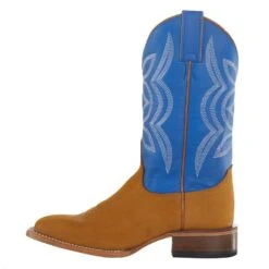 Justin Boots Women's Hayes Tan 11` Blue Square Toe Boot -Western Denim Store JP2601 3