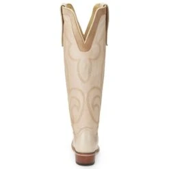 Justin Boots Women's Vintage Verlie Vanilla 17 In Top Round Toe Cowgirl Boot -Western Denim Store JST 006 VN4475