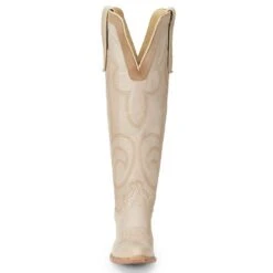 Justin Boots Women's Vintage Verlie Vanilla 17 In Top Round Toe Cowgirl Boot -Western Denim Store JST 008 VN4475