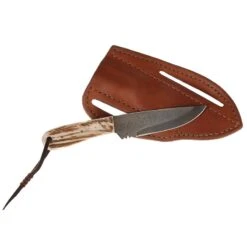 Nrs Ranch Knives Cowtown Knife Abilene W/ Plain Leather Pancake Sheath -Western Denim Store NRS AKPS 4